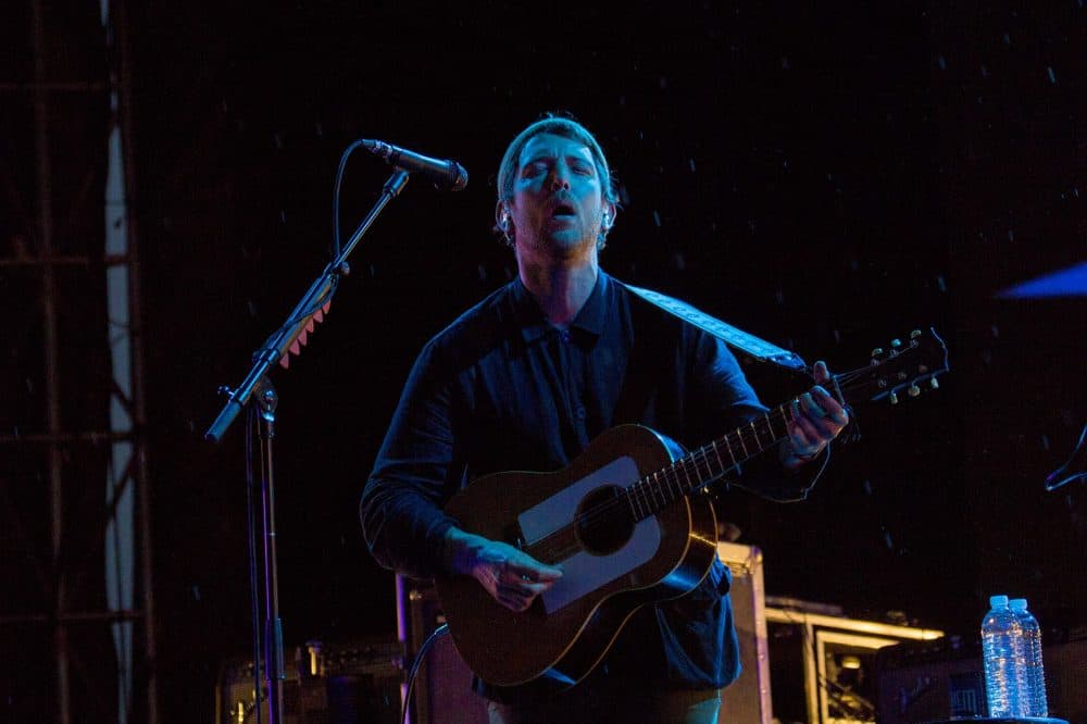 Robin Pecknold performs with Seattle-based folk band Fleet Foxes. (Jesse Costa/WBUR)