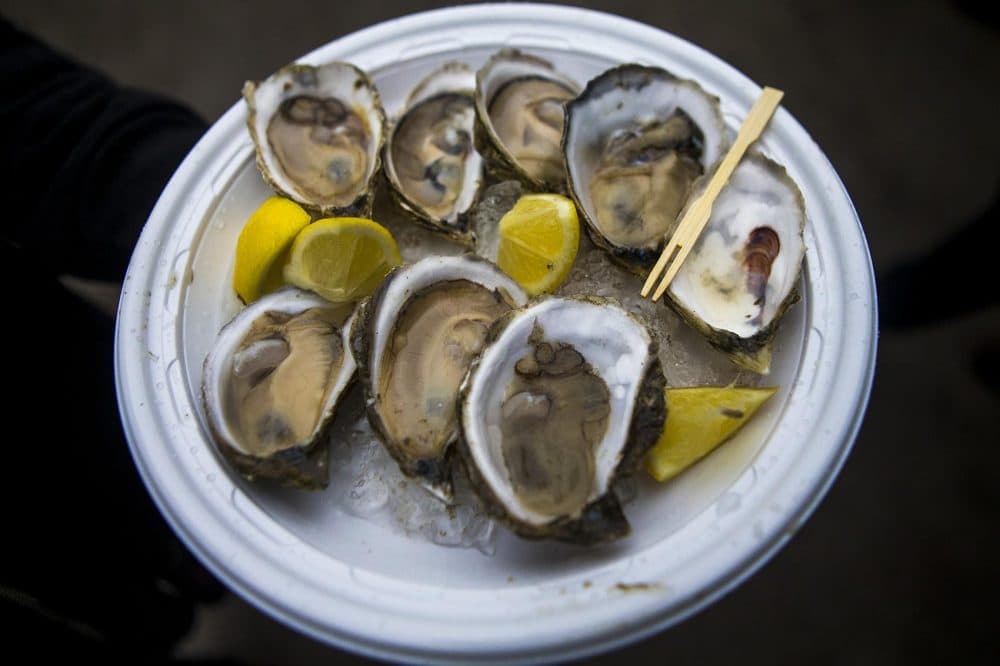 The Shuck Truck served up Wellfleet and Standish oysters at Boston Calling. (Jesse Costa/WBUR)