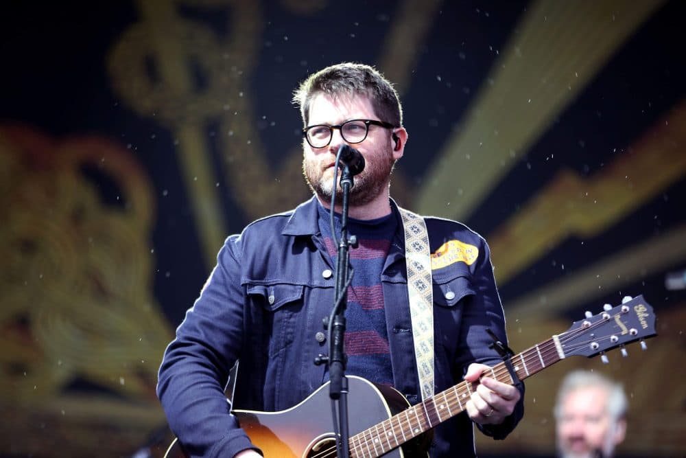 Colin Meloy performs with The Decemberists. (Hadley Green for WBUR)