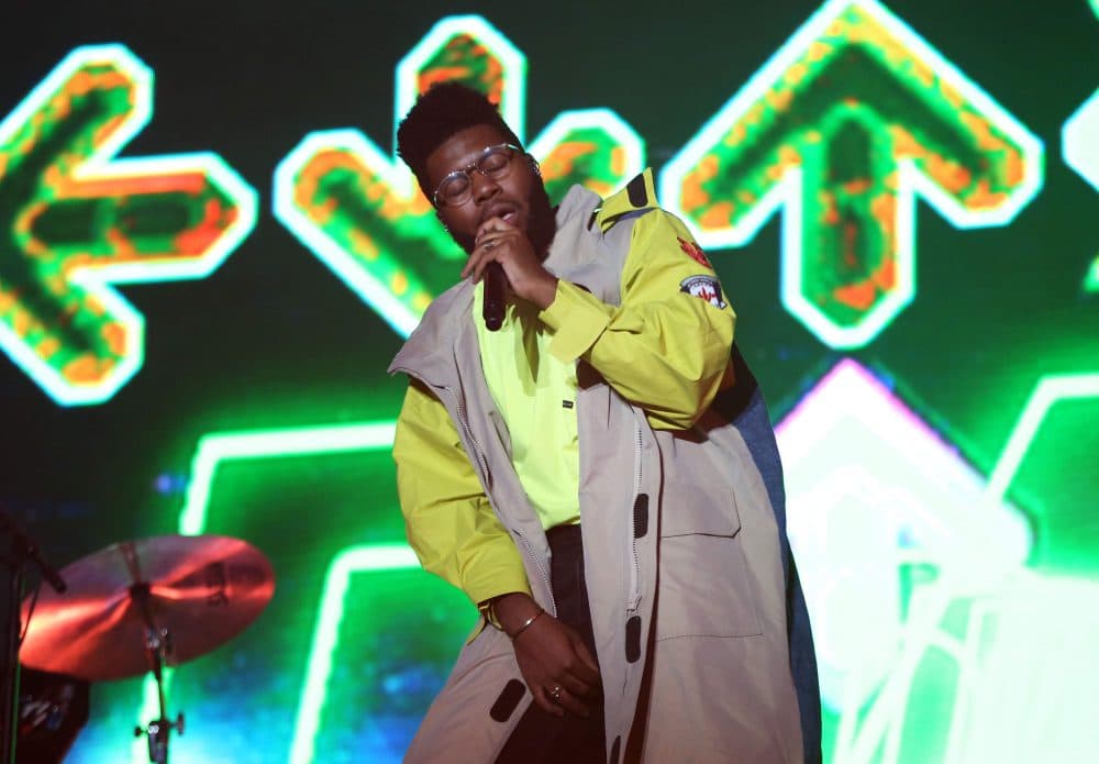 Khalid performs on Sunday night at Boston Calling. (Hadley Green for WBUR)