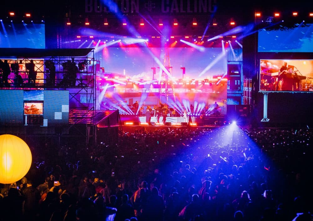 The crowd watches Eminem on Sunday night. (Courtesy Ty Johnson/Boston Calling)