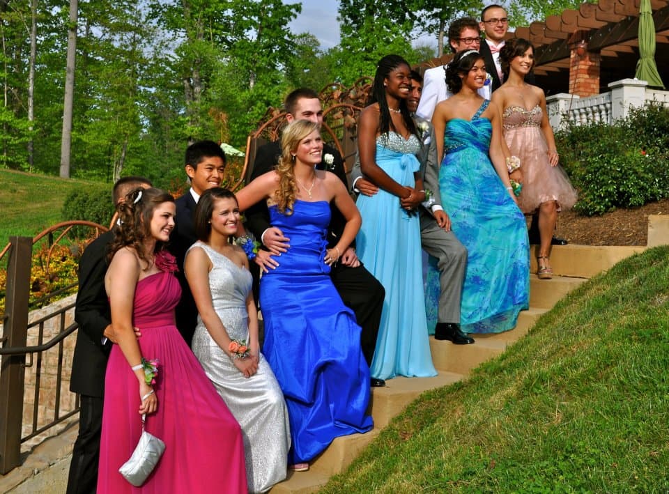 Jeremy (second from left, back row) at his senior prom in Virginia. 