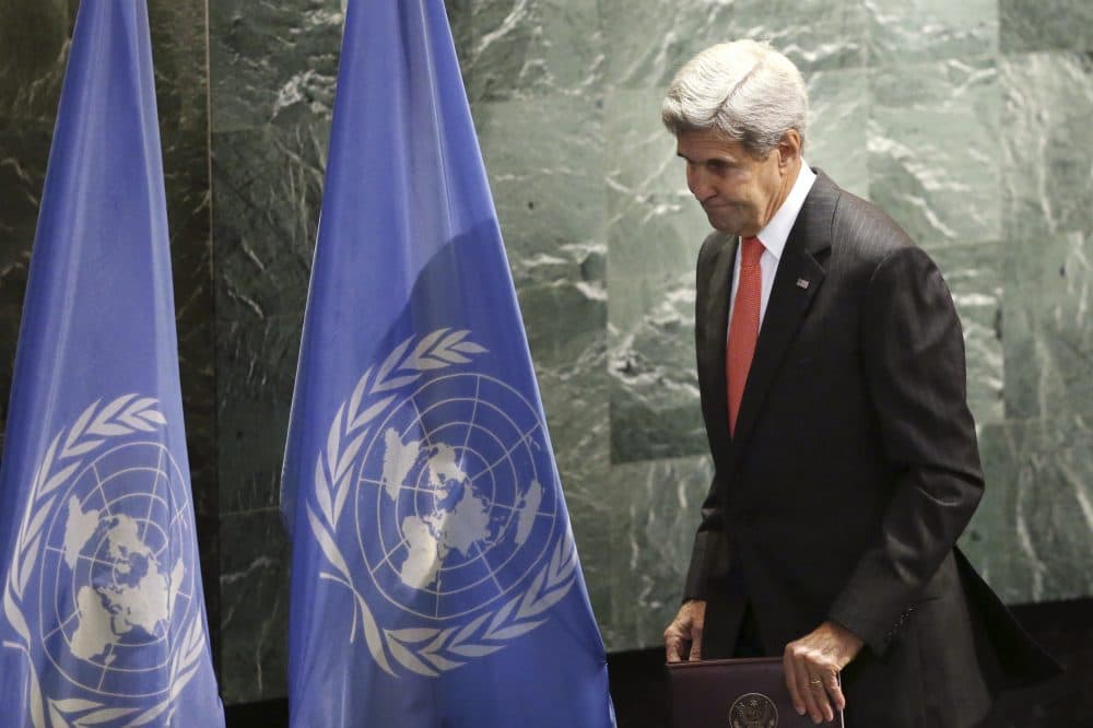 John Kerry will be the keynote speaker at the climate summit in Boston. (Seth Wenig/AP)