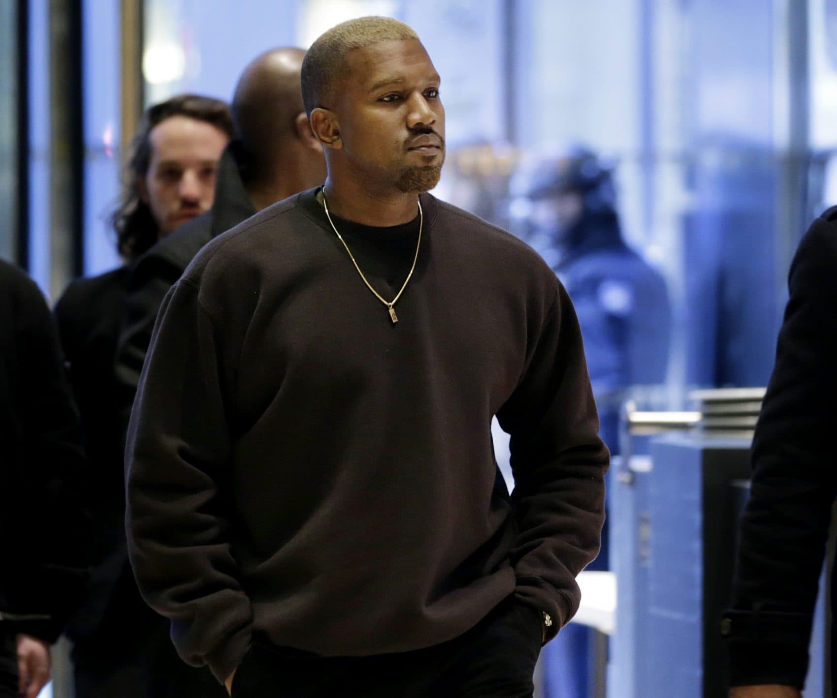 In this Dec. 13, 2016, file photo, Kanye West enters Trump Tower in New York. A new course at Washington University in St. Louis is focused on the world of Kanye West. The course titled "Politics of Kanye West: Black Genius and Sonic Aesthetics," began this week. (Seth Wenig/AP)