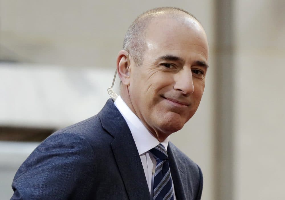 FILE - In this April 21, 2016, file photo, Matt Lauer, co-host of the NBC &quot;Today&quot; television program, appears on set in Rockefeller Plaza, in New York. NBC News announced Wednesday, Nov. 29, 2017, that Lauer was fired for &quot;inappropriate sexual behavior.&quot; (Richard Drew/AP)