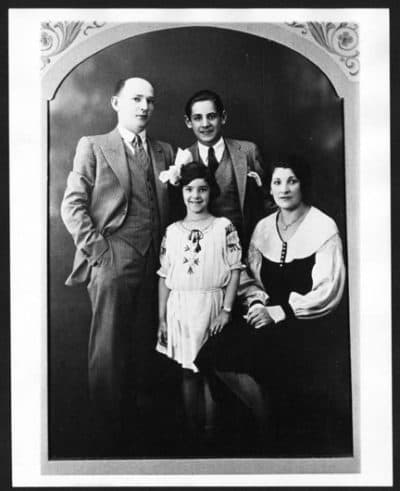 The Bernstein family in 1933, the year they moved into the Newton house. Pictured are Leonard Bernstein, upper right, with his parents Samuel and Jennie and his sister Shirley. (Courtesy photo)