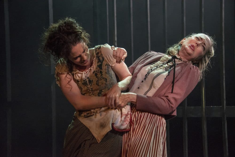 Left, Jennifer Ellis as Thérèse Defarge with Wendy Waring as Miss Pross in Gloucester Stage Company's &quot;Madame Defarge.&quot; (Courtesy Kippy Goldfarb/Carolle Photography) 