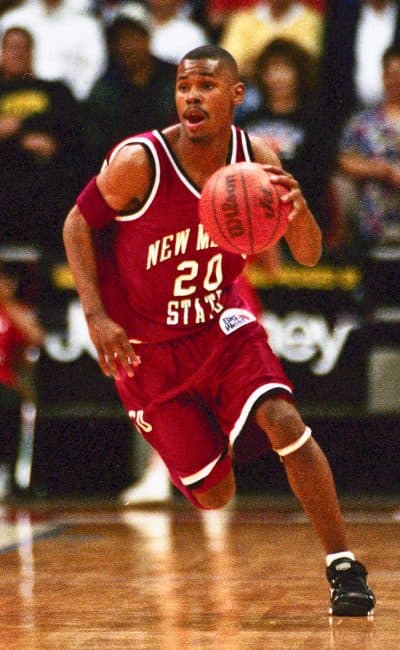 Shawn Harrington in action during his brief stint for New Mexico State University. (Dennis Daily) 