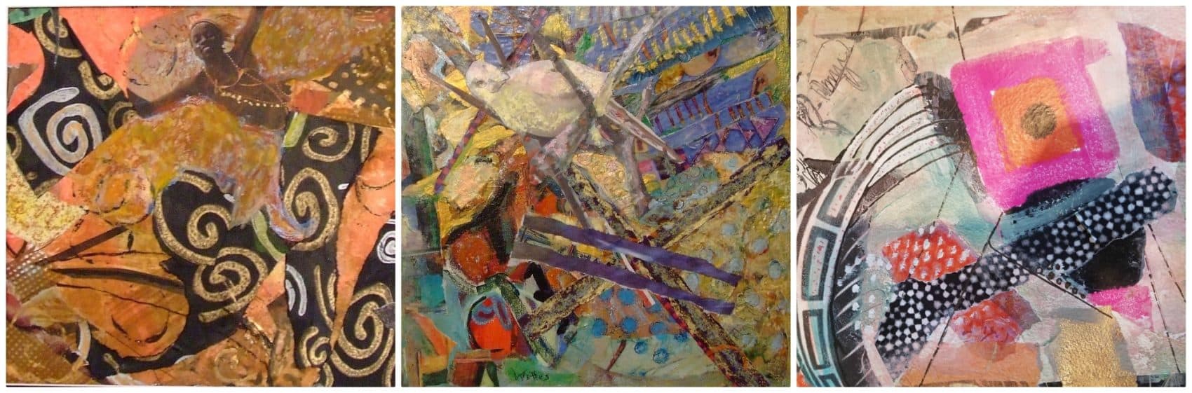 A few of the collages made by the author's mother. (Courtesy)