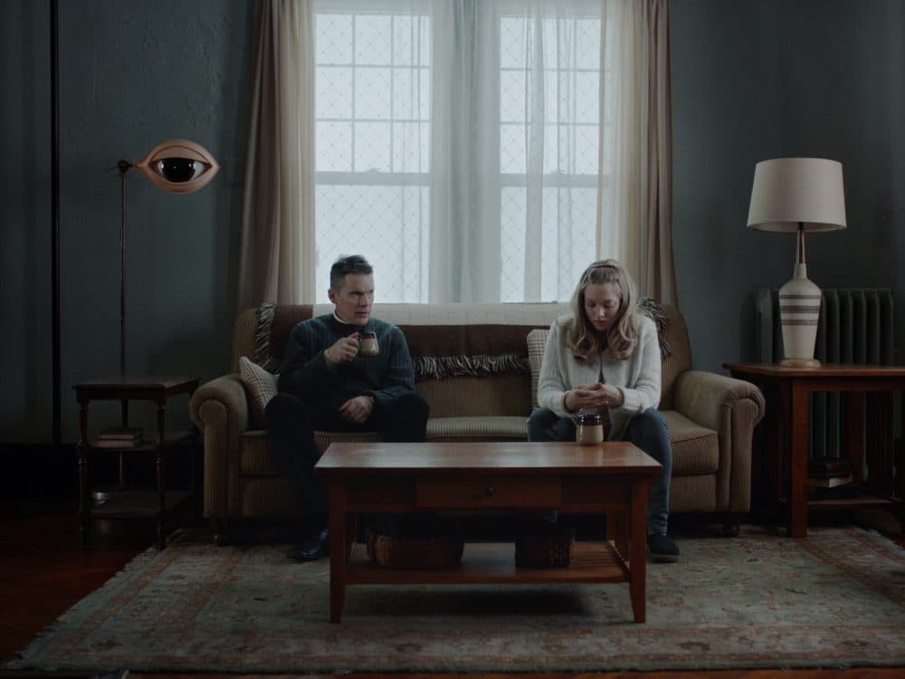 Ethan Hawke as Reverend Ernst Toller with Amanda Seyfried as Mary in &quot;First Reformed.&quot; (Courtesy A24)