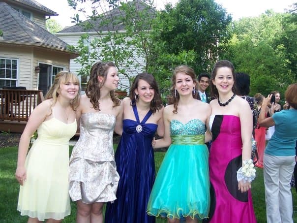 On Point Producer Allison (second from right) at her junior prom in Ohio.