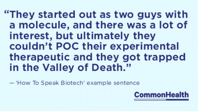Primer: How To Speak Basic Biotech, From 'Transformative' To 'Valley Of Death'