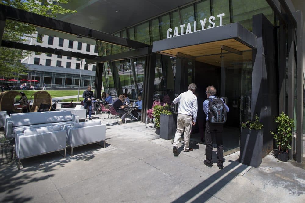 The &quot;tribes&quot; of biotech often do lunch at Catalyst restaurant in Kendall Square. (Jesse Costa/WBUR)