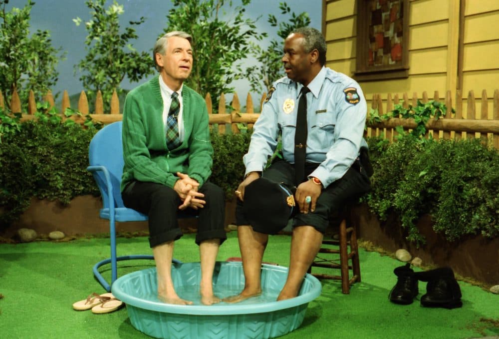 Fred Rogers with François Clemmons on &quot;Mister Rogers Neighborhood.&quot; (Courtesy Focus Features)