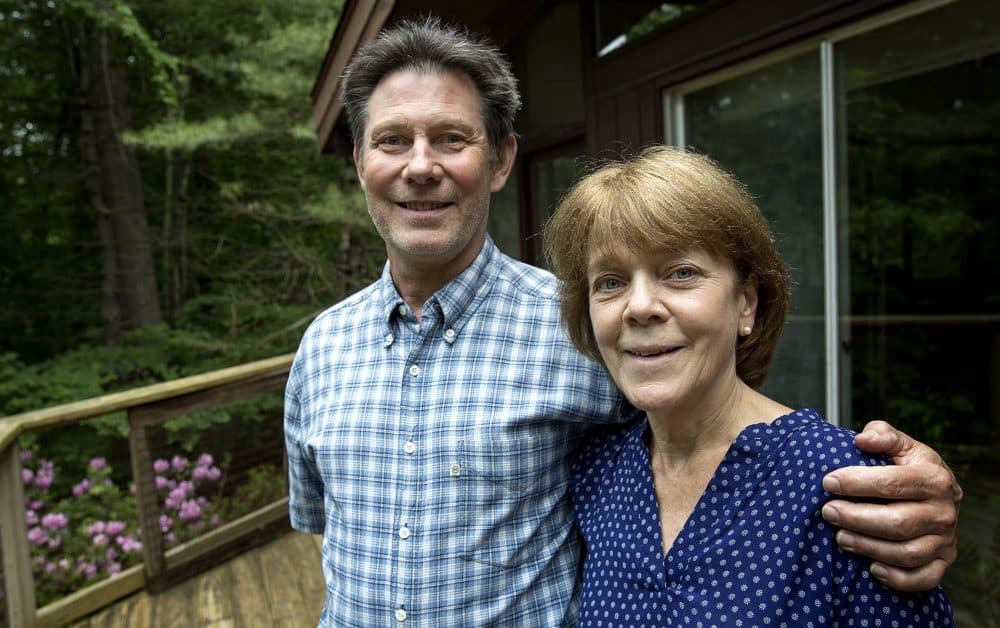 Bea and Doug Duncan at their home in Natick. (Robin Lubbock/WBUR)
