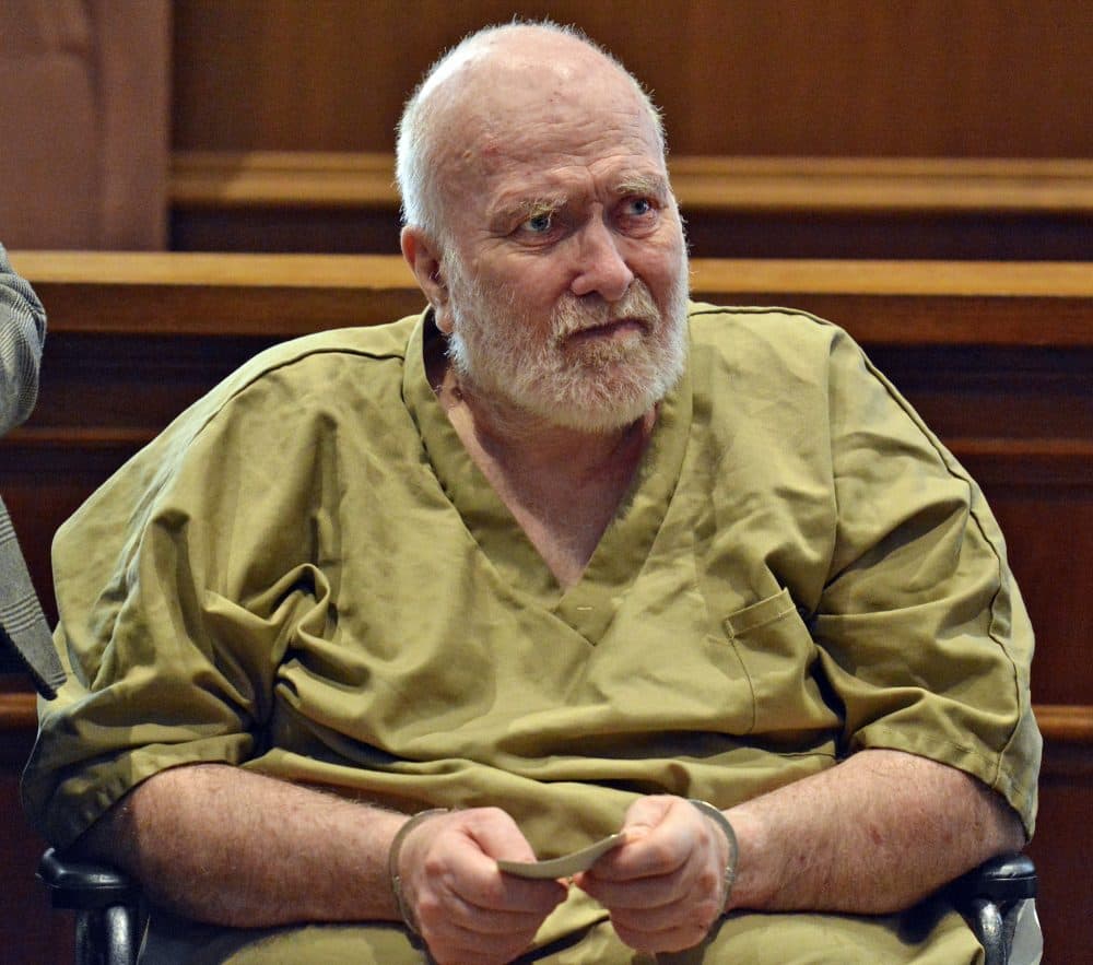 Convicted child rapist Wayne Chapman appears for his arraignment on Wednesday in Ayer, Mass. (Chris Christo/The Boston Herald via AP, Pool)
