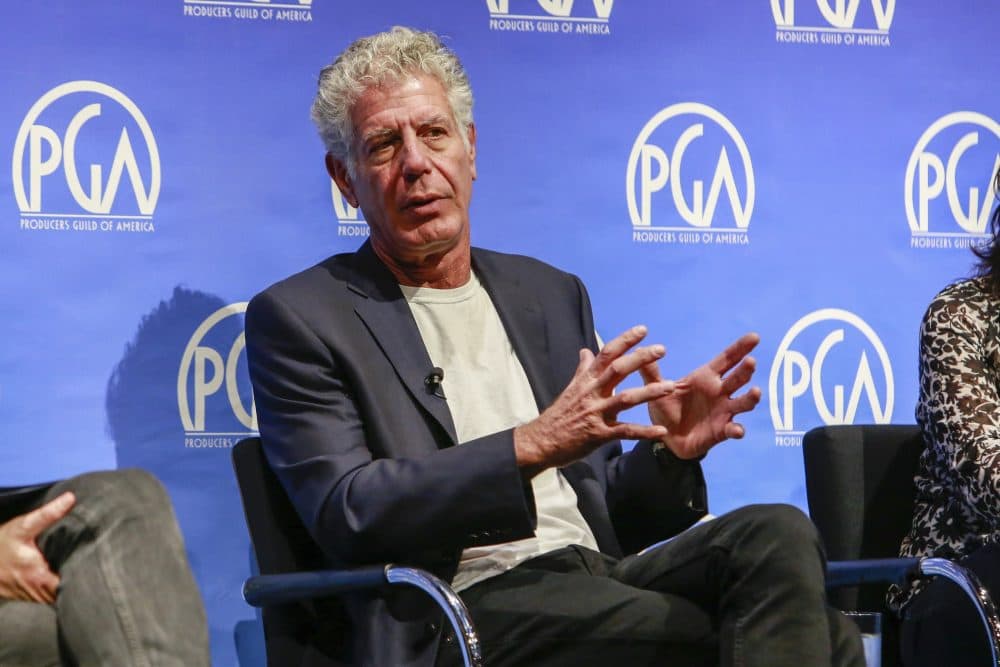 Anthony Bourdain seen at 2017 PGA Produced By: New York at 1 Time Warner Center on Oct. 28, 2017, in New York. (Mark Von Holden/Invision for Producers Guild of America/AP)