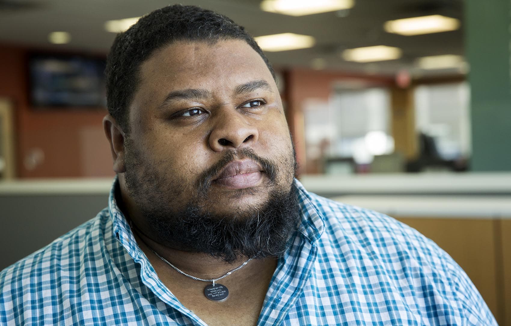 Culinary historian Michael Twitty at WBUR. (Robin Lubbock/WBUR)