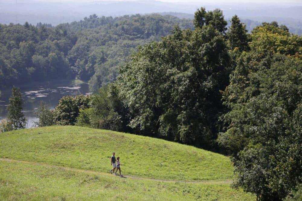 Visitors walk along the grounds of the Olana State Historic Site in Greenport, N.Y. (Mike Groll/AP)