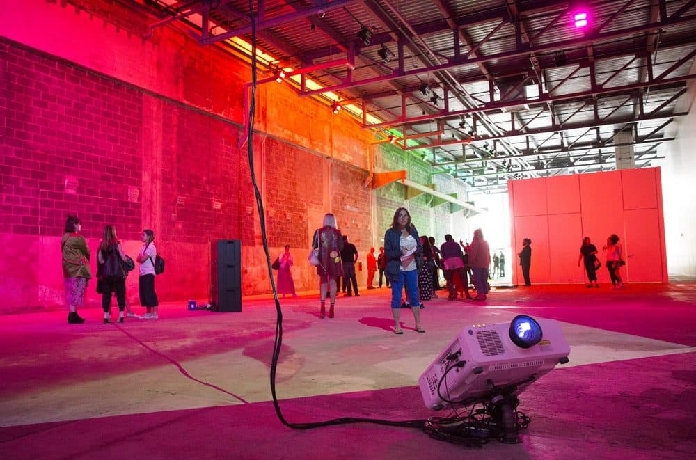 The ICA Watershed has taken over a large building in the Boston Harbor Shipyard and Marina, in East Boston, that was once a copper pipe and sheet metal facility. (Robin Lubbock/WBUR)