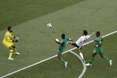 Salah's goal against Saudi Arabia on June 25th. (Themba Hadebe/AP)