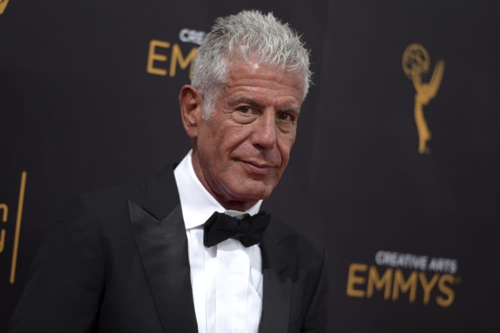 In this Sept. 11, 2016 file photo, Anthony Bourdain arrives at night two of the Creative Arts Emmy Awards at the Microsoft Theater in Los Angeles. Bourdain has been found dead in his hotel room in France, Friday, June 8, 2018, while working on his CNN series on culinary traditions around the world. (Richard Shotwell/AP)