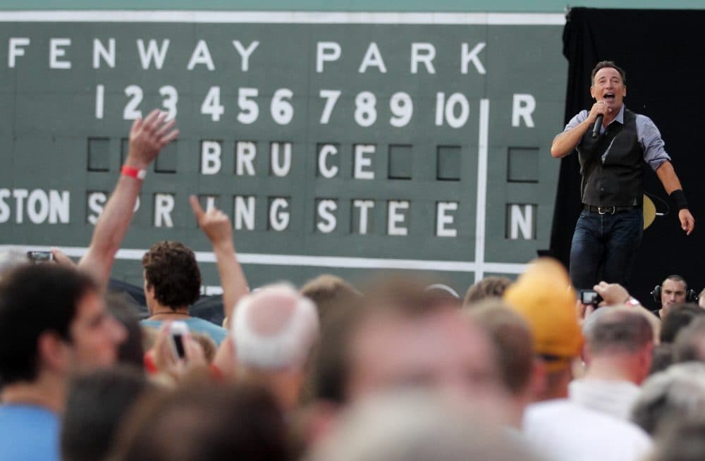 Bruce Springsteen performs at Fenway Park in Boston on Aug. 14, 2012. (Michael Dwyer/AP)