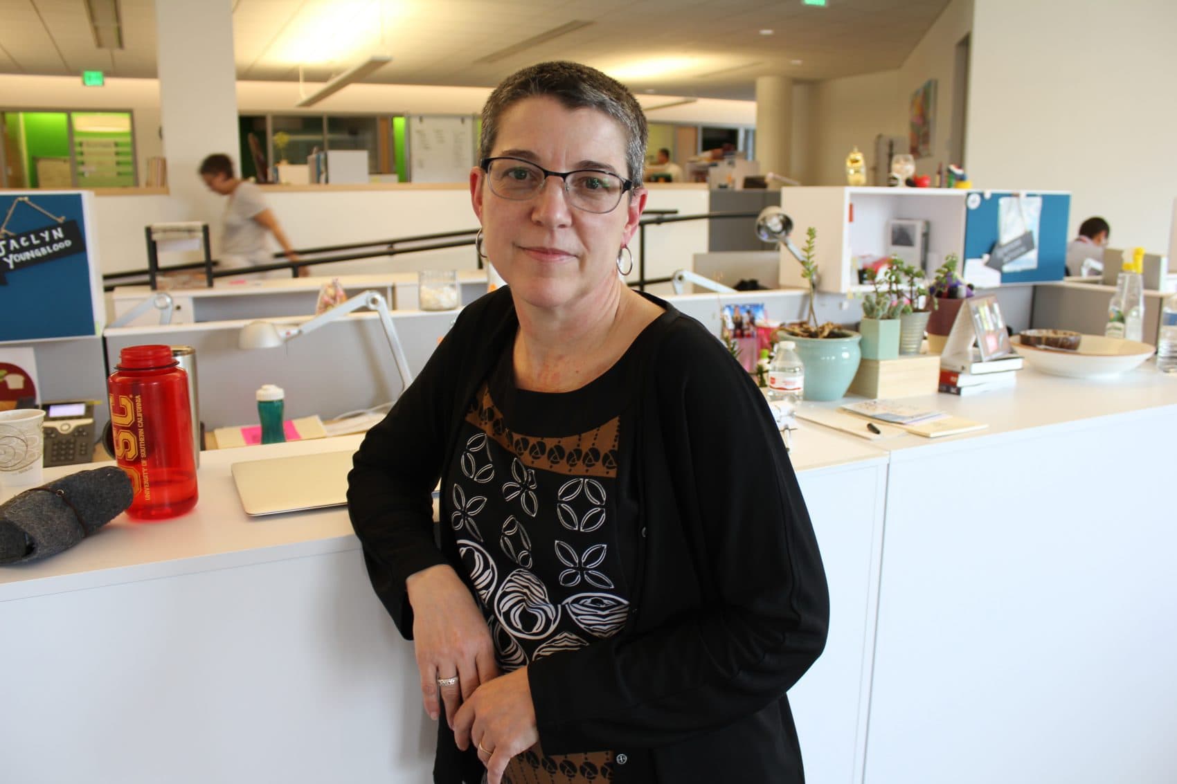 Boston Public Schools Interim Superintendent Laura Perille at BPS headquarters in Roxbury (Paris Alston/WBUR)