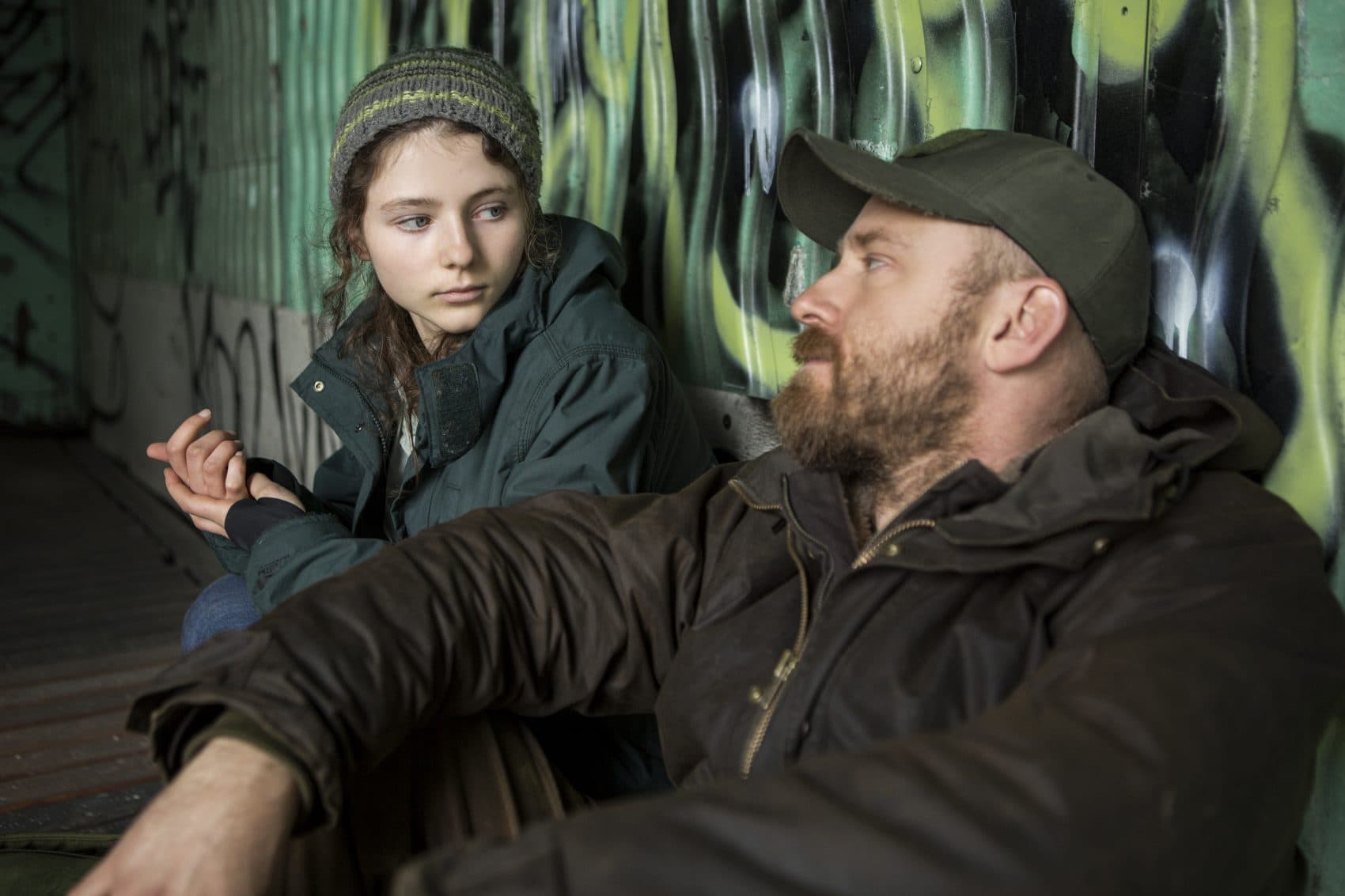 Thomasin Harcourt McKenzie as Tom and Ben Foster as Will in Debra Granik's "Leave No Trace." (Courtesy Scott Green/Bleecker Street)