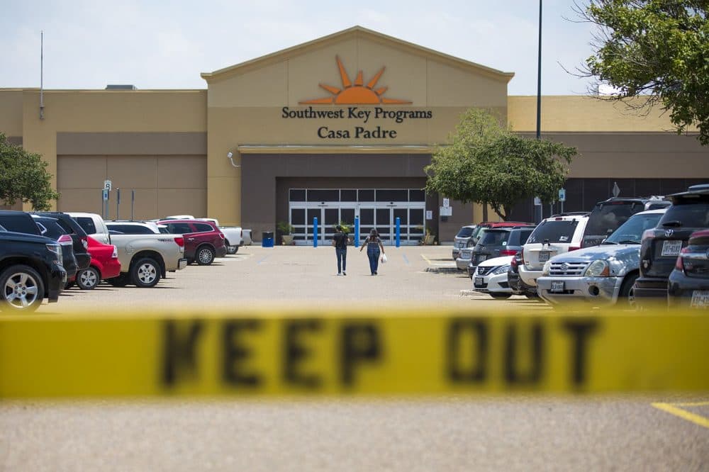 This former Walmart is now a shelter for more than 1,000 children in Brownsville, Texas. (Jesse Costa/WBUR)