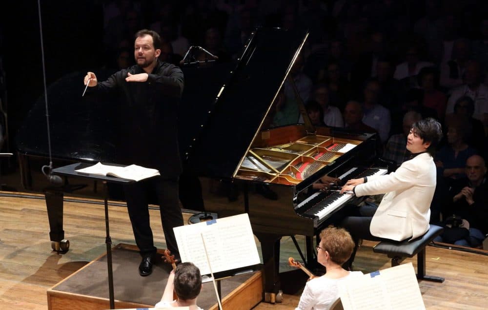 Lang Lang joins Andris Nelsons and the BSO on opening night at Tanglewood. (Courtesy Hilary Scott/BSO)