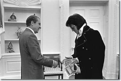 Elvis Presley with former President Richard Nixon. (Courtesy Oscilloscope Laboratories)