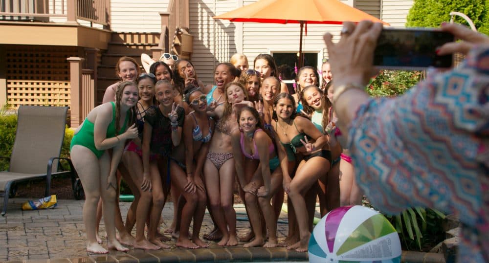The kids of &quot;Eighth Grade&quot; at the pool party. (Courtesy A24)