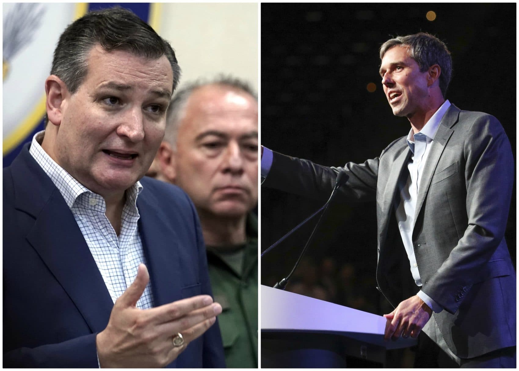 Sen. Ted Cruz, R-Texas, (left) and his challenger Beto O'Rourke. (David J. Phillip, file/AP and Richard W. Rodriguez/AP)