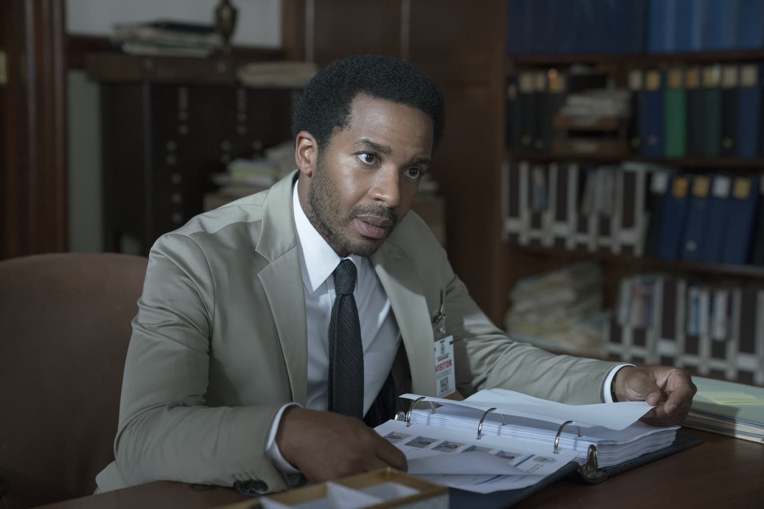 André Holland as the death-row attorney Henry Deaver in "Castle Rock." (Courtesy Patrick Harbron/Hulu)