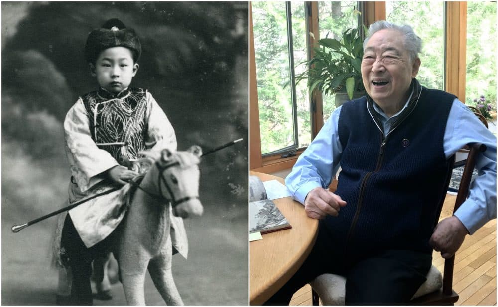 Collector Wan-go H.C. Weng in 1921 and in 2018. (Courtesy Museum of Fine Arts)