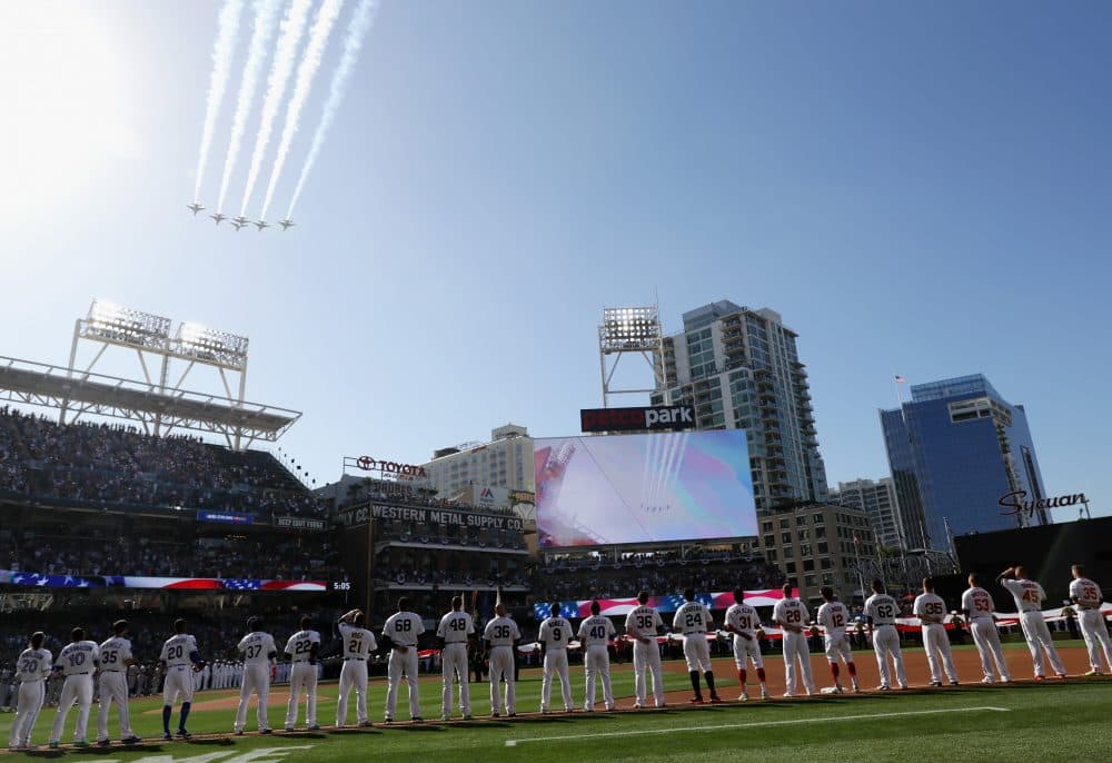 Military flyovers have become more common since 9/11. (Sean M. Haffey/Getty Images)