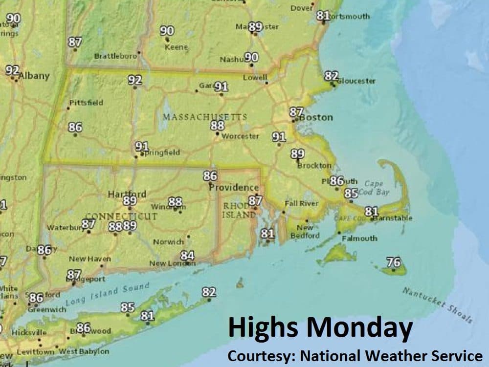 The highs for Monday, July 16.