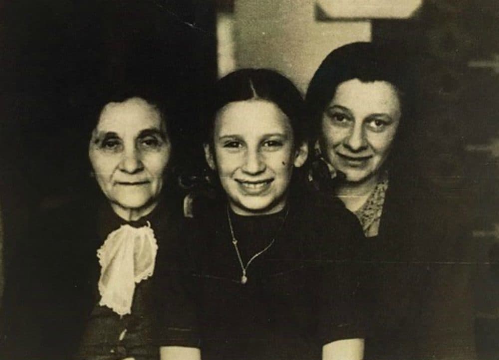 The author’s mother, Marisha (Panekiwicz) Rowse, pictured center with her mother and grandmother in 1947 in Krakow, Poland, one year after being reunited. (Courtesy)