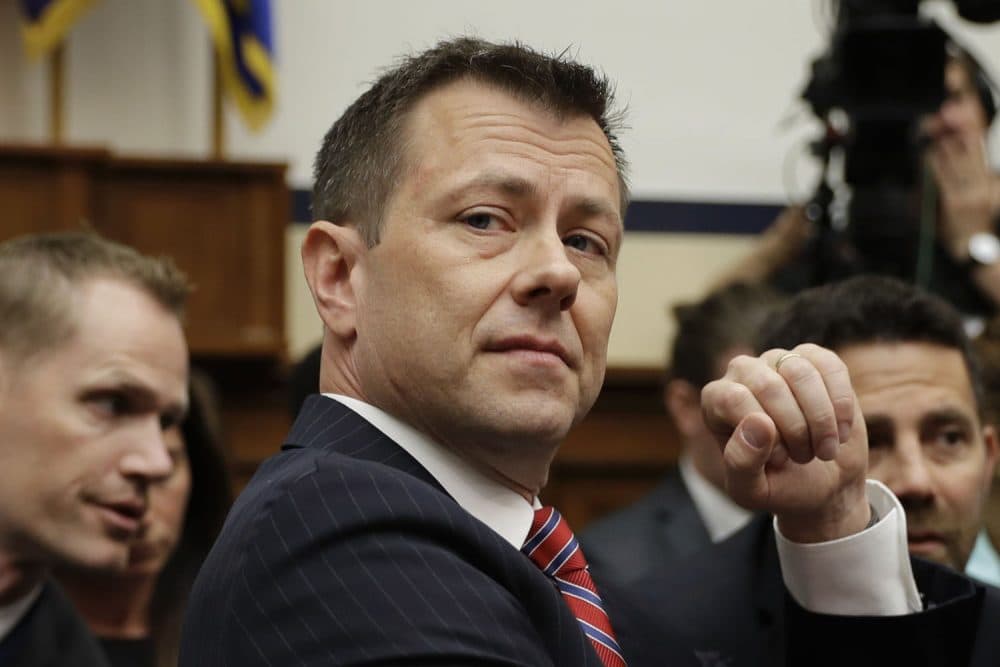 FBI Deputy Assistant Director Peter Strzok is seated to testify before the the House Committees on the Judiciary and Oversight and Government Reform during a hearing on &quot;Oversight of FBI and DOJ Actions Surrounding the 2016 Election,&quot; on Capitol Hill, Thursday, July 12, 2018, in Washington. (AP Photo/Evan Vucci)