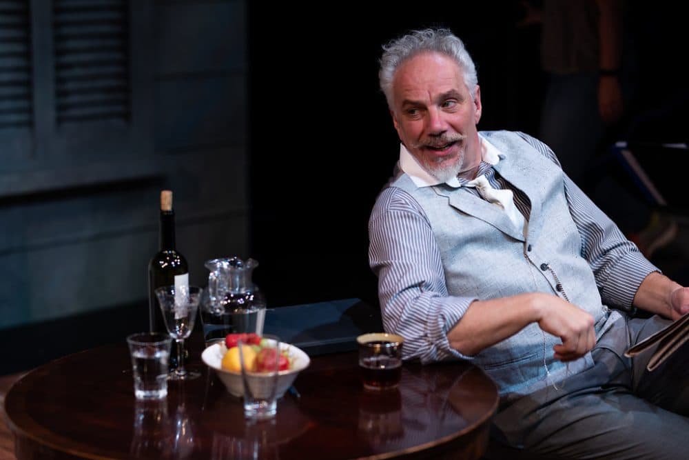 Jonathan Epstein appears to be up to no good in &quot;The Creditors&quot; at Shakespeare &amp; Company. (Courtesy Nile Scott Studio)