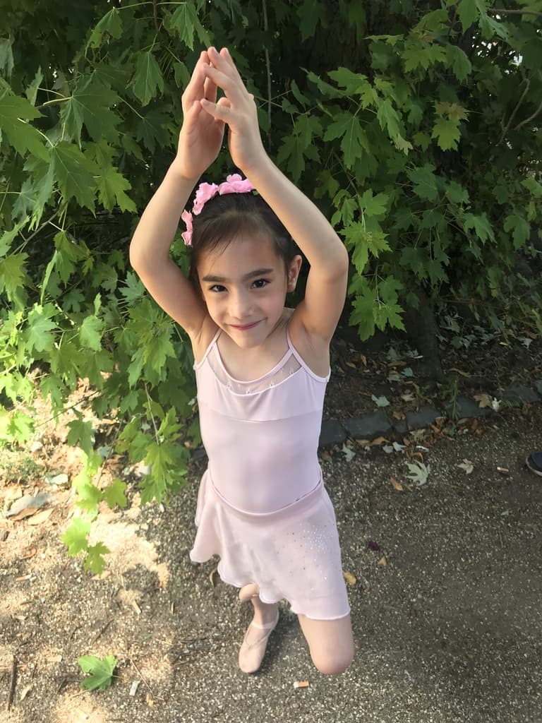 Mila at age 5, dressed for her ballet recital (Courtesy of Peter Goodman)
