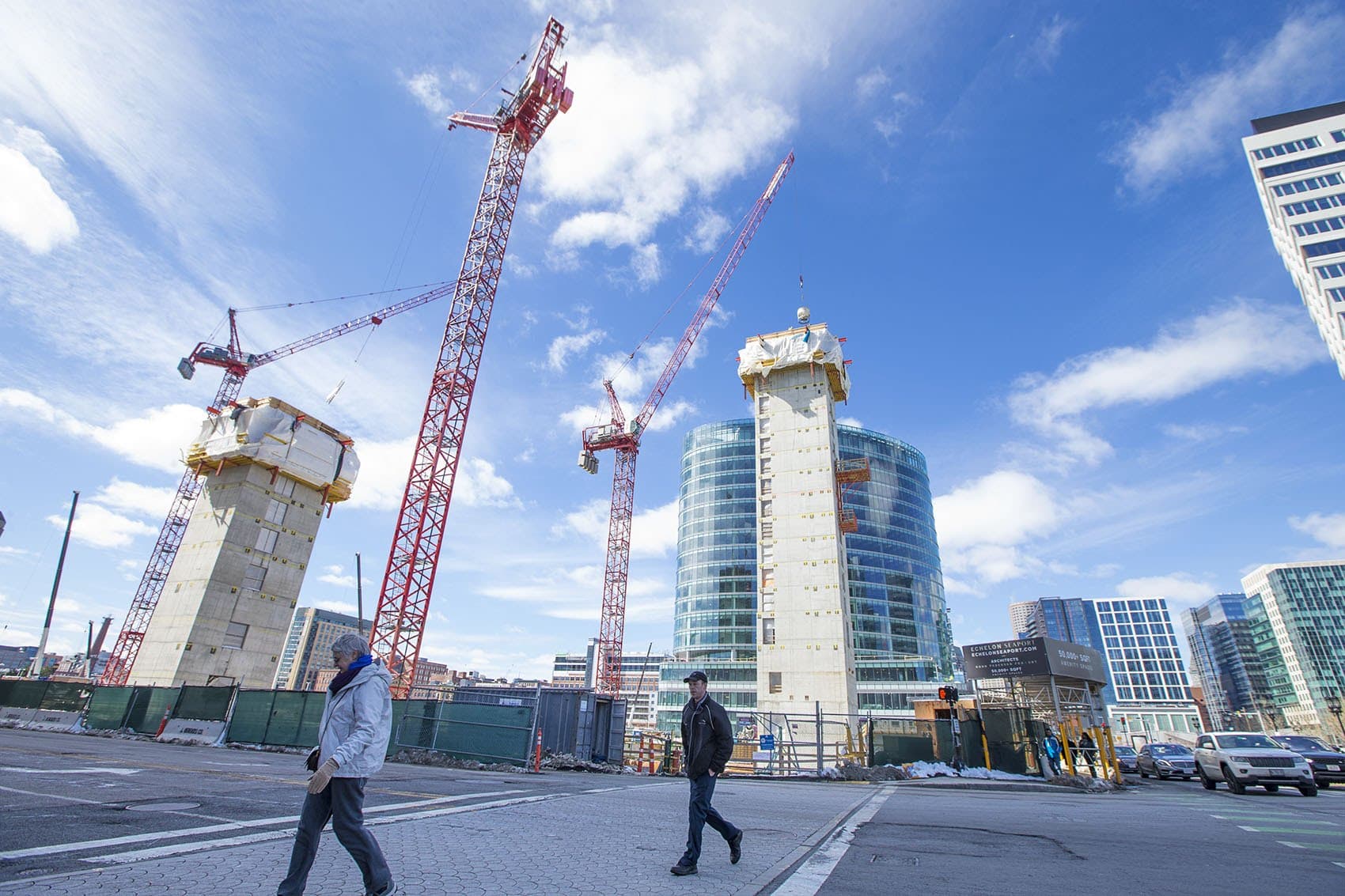 Housing construction in Boston's Seaport (Jesse Costa/WBUR)