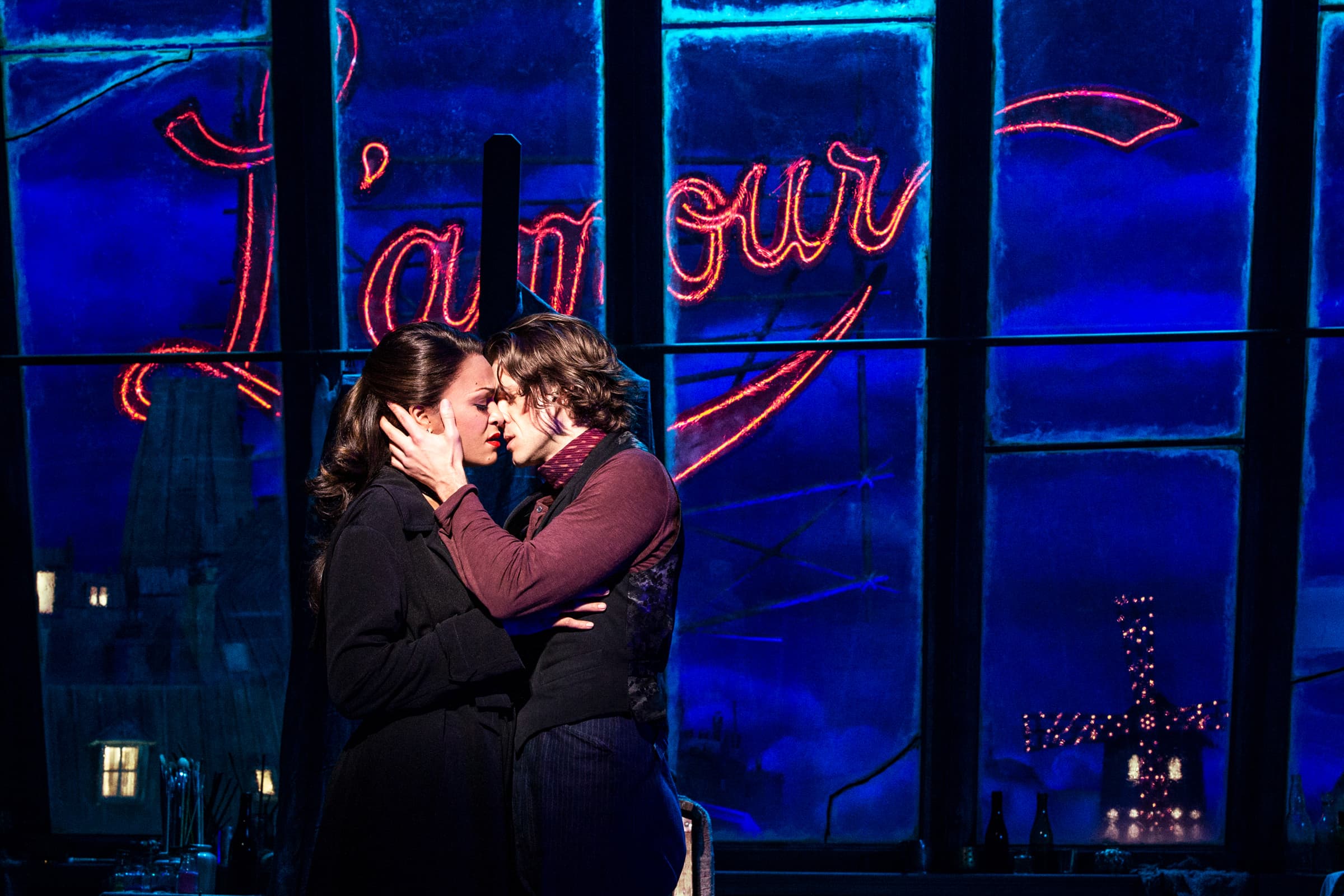 Karen Olivo and Aaron Tveit in "Moulin Rouge!" (Courtesy Matthew Murphy)