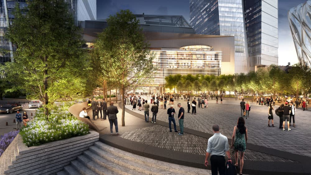 A rendering of Hudson Yards retail and public square. (Courtesy of Related-Oxford)