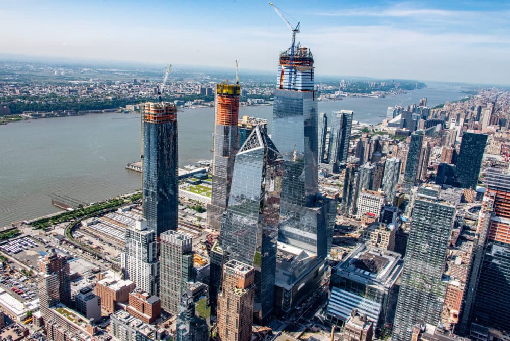 An aerial view of Hudson Yards construction in May 2018. (Courtesy of Related-Oxford)