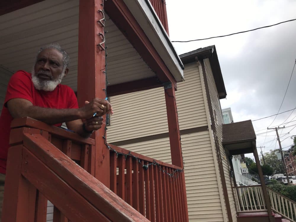 Harold Meyers, who lives across the street from where the shooting took place in Mattapan, talks about the recent violence in the Boston neighborhood. (Quincy Walters/WBUR)