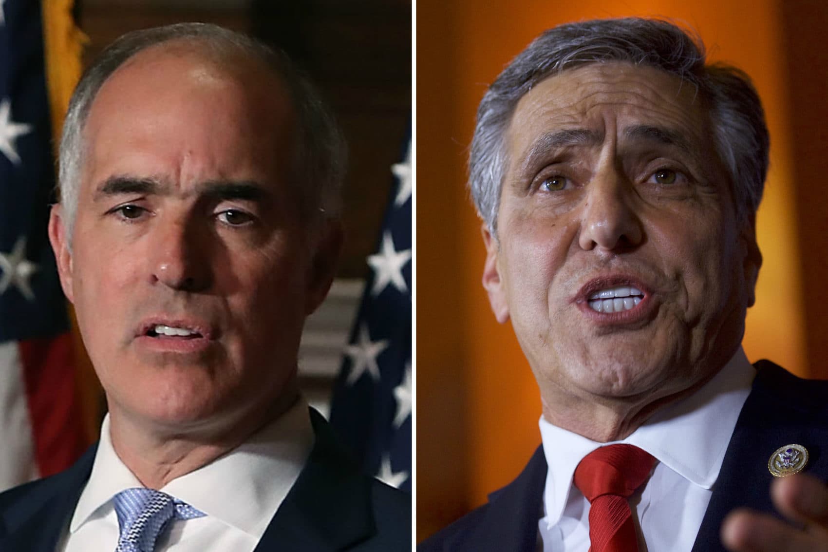 Pennsylvania Democratic Sen. Bob Casey (left) and GOP U.S. Rep. Lou Barletta. (Getty Images)