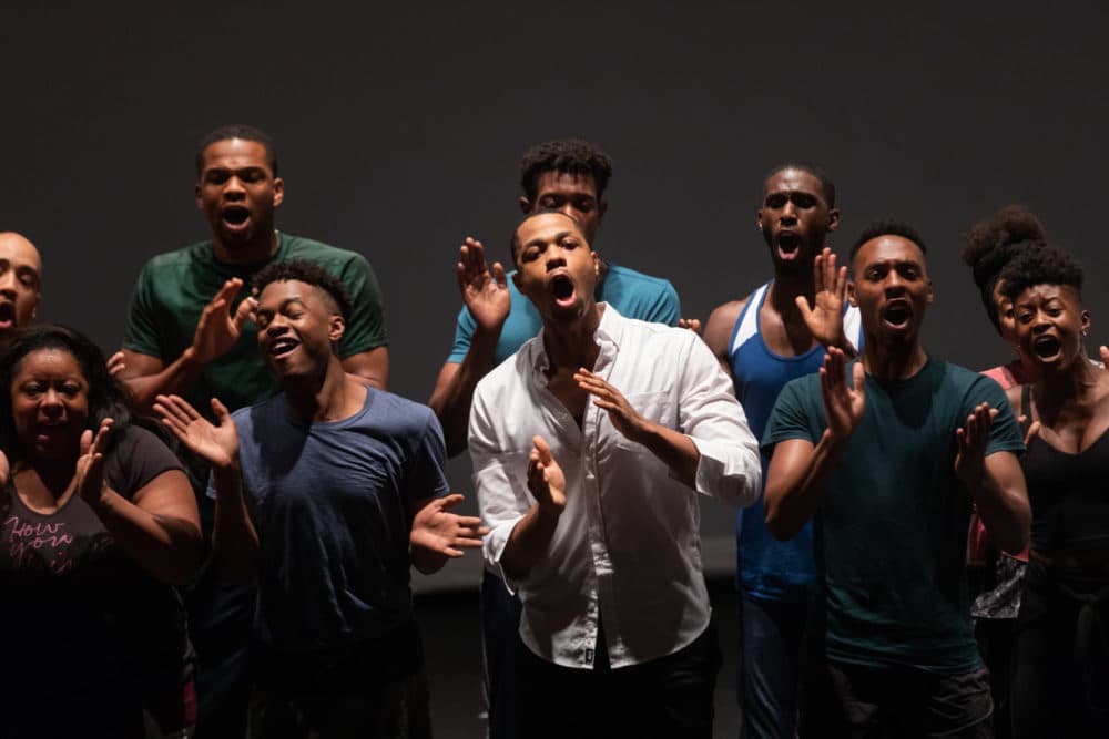 The cast of American Repertory Theater's &quot;Black Clown&quot; in rehearsal. (Courtesy Maggie Hall/A.R.T.)