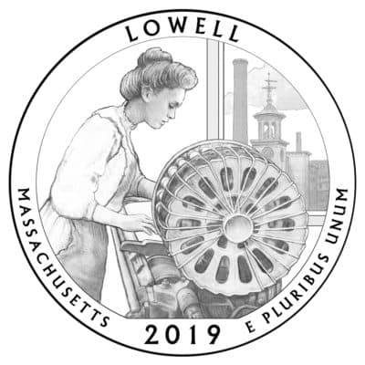 The &quot;tails&quot; side of the new Lowell quarter (Courtesy of the U.S. Mint)